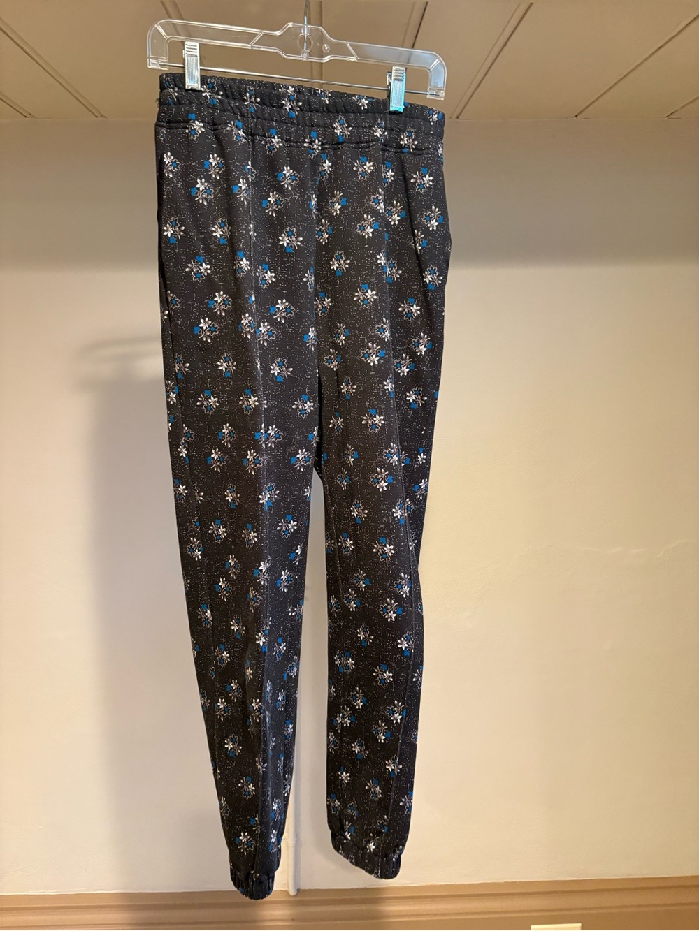Sea New York Black Joggers with Blue Floral Print